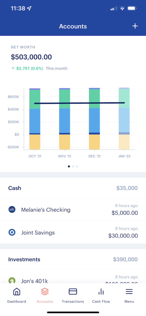 monarch net worth tracker