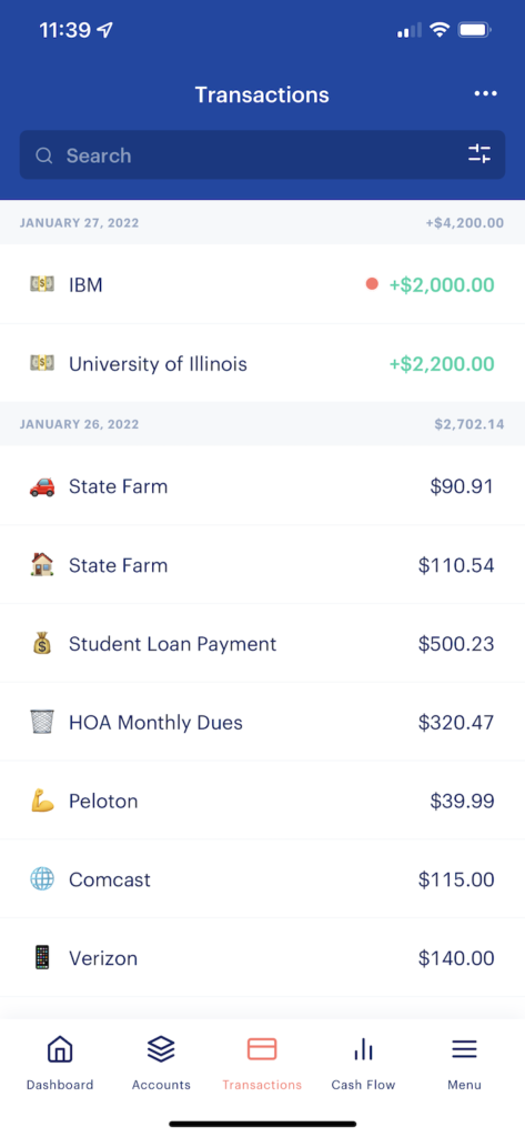 monarch money transactions